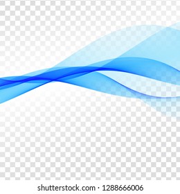 Blue wave modern transparent background