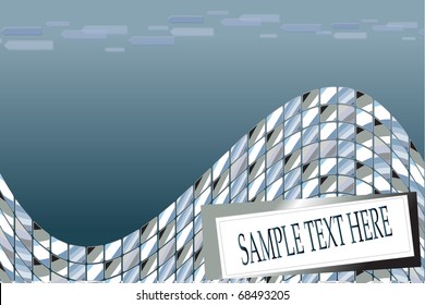 Blue wave mosaic vector background