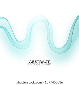 
Blue wave motion with shadow on white background