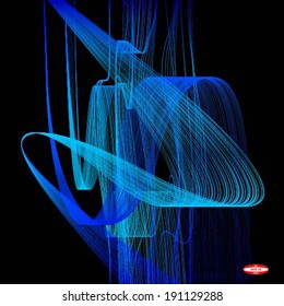blue wave on black background vector 