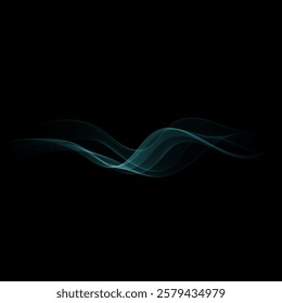 Blue wave on a black background. Abstract vector pattern. Eps 10