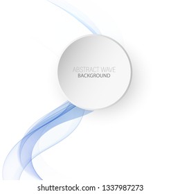 
Blue wave on a white background. Abstract wave flow.