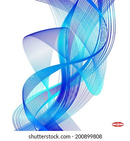blue wave on white background vector
