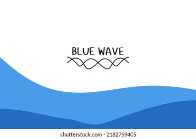 Blue wave on white background vector illustration.