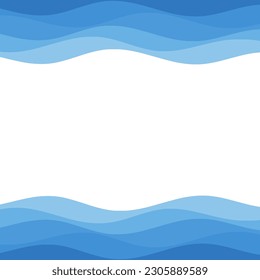 Blue wave on white background vector illustration.