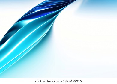 Blue Wave on White Background, Abstract geometric background with liquid shapes. Vector illustration.