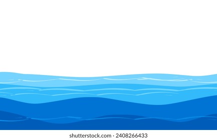 Blue wave on white background vector.