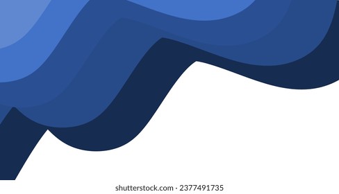 Blaue Welle, Papierschnitt, Stil, weißer Hintergrund, abstrakter Hintergrund, Präsentationsrutsche, Tapete, Hintergrund, T-Shirt-Bildschirm
