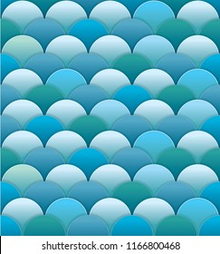 Blue wave papercut seamless wallpaper vector.