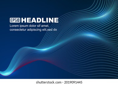 Blue-Wave-Teilchenlinie Internet Big-Data-Hintergrund