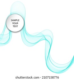 Blue wave pattern. Abstract vector wave. Template for presentation.