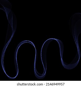 Blue wave pattern with glitter. Abstract vector background.