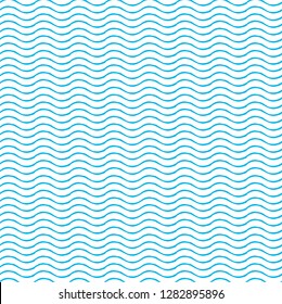 Blue wave pattern. Linear waves background. Vector illustration