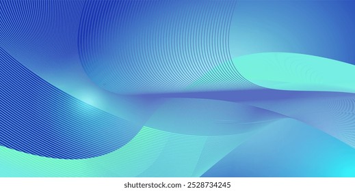 Blue wave pattern with lines for futuristic design. Mockup. Copy Space. Wallpaper or abstract pattern background