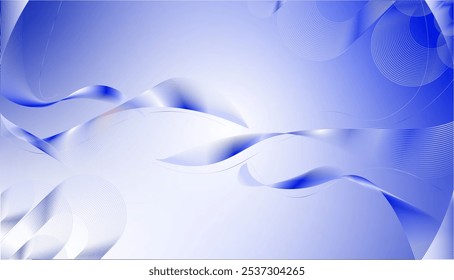 Blue wave pattern with lines for futuristic design. Mockup. Copy Space. Wallpaper or abstract pattern background