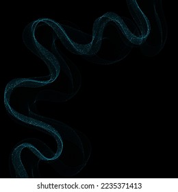 Blue wave pattern with shiny particles.