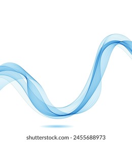 Blue wave pattern. Vector template. Abstract decor element.
