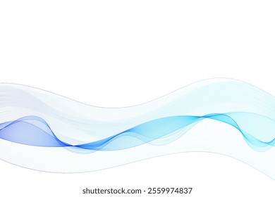Blue wave pattern. Vector template. Abstract decor element. Eps 10