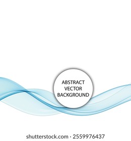 Blue wave pattern. Vector template. Abstract decor element. Eps 10