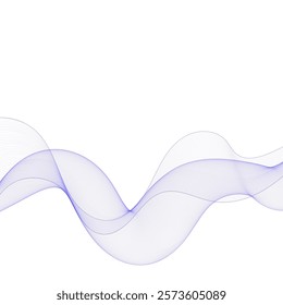 Blue wave pattern. Vector template. Abstract decor element. Eps 10
