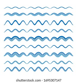 Cartoon Ocean Wave Surf Blue Sea Stock Vector (Royalty Free) 674411368 ...