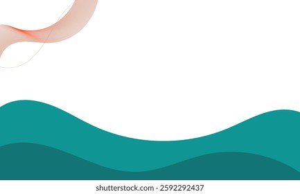 A blue wave with a pink line in the middle. The blue wave is on a white background