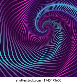 Blue wave psychedelic optical illusion background