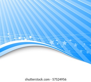 Blue wave and ray. Vector illustration