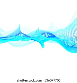 blue wave ribbon line vector
