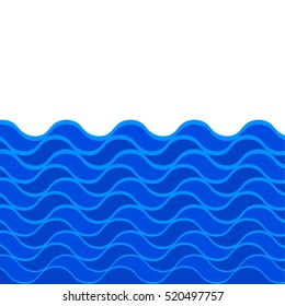 Blue wave sea ocean vector illustration abstract pattern background colorful wallpaper water