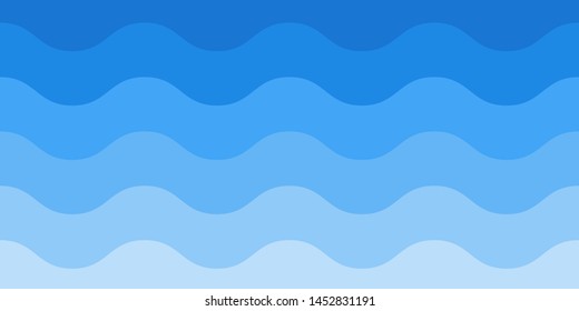 Blue wave sea pattern background. Vector illustration.