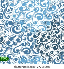 Blue Wave seamless on a white background. EPS illustration.