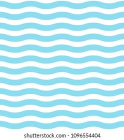 Blue wave seamless pattern. Vector background. Minimal modern design.