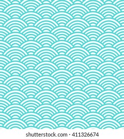 Blue wave seamless pattern. Vector illustration  