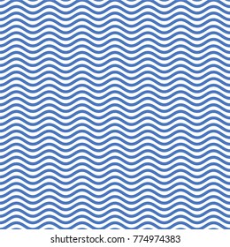 Blue wave seamless pattern. Vector