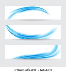 Blue wave a semicircle.Set of banners