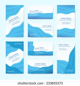 Blue wave - a set of templates for visit cards. 