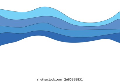 Forma de onda azul con ilustración de gradación.eps