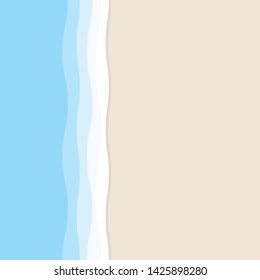 Blue wave shape & yellow beach summer concept element template. Simple realistic flat design style illustration for ui ux app web banner brochures posters, vector eps 10 isolated on blue background