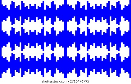 Patrón de repetición Horizontal de la tira de la fila de la señal de onda azul, diseño inconsútil de la repetición para la impresión de la tela, fondo del patrón de la barra
