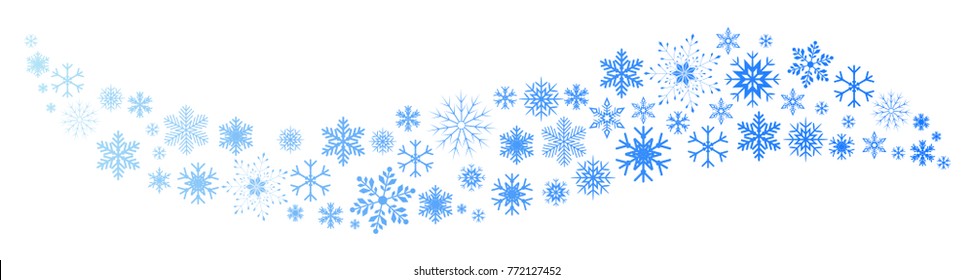 Blue wave snowflake background - stock vector