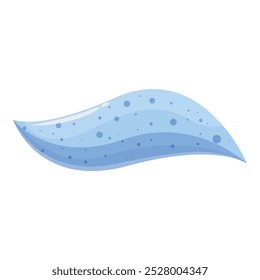 Blue wave splashing and forming an abstract shape, isolated on a white background