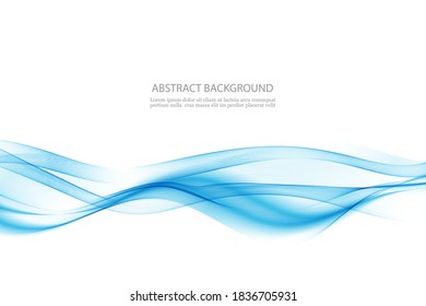 
Blue wave stream transparent blue smoke wave