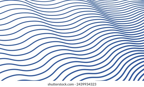 Imagen de vector de fondo abstracto de línea de rayas de onda azul	