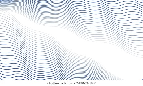Imagen de vector de fondo abstracto de línea de rayas de onda azul	