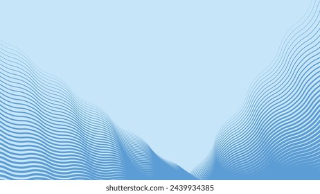 Blue wave stripes line abstract background vector image	