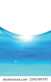 blue wave summer landscape background