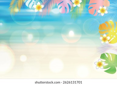 Fondo azul del paisaje del verano de la onda