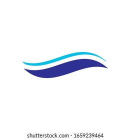 blue wave swoosh icon logo vector illustration