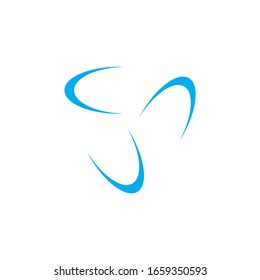 blue wave swoosh icon logo vector illustration